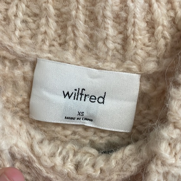 Aritzia Wilfred Lune Sweater Alpaca Cropped Crew neck Wool Giselle xs NWOT - Picture 7 of 13